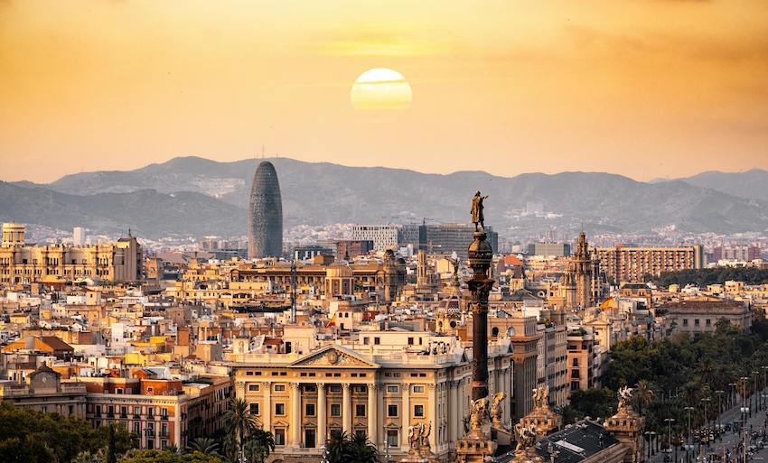 Coucher de soleil sur Barcelone